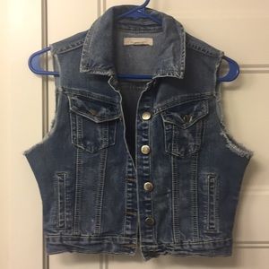 Rugged jean vest